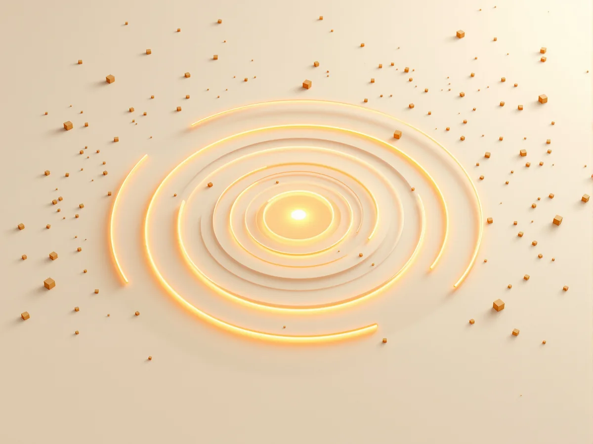 Concentric rings radiating from a single point with parcels at increasing distance — shipping zones by distance